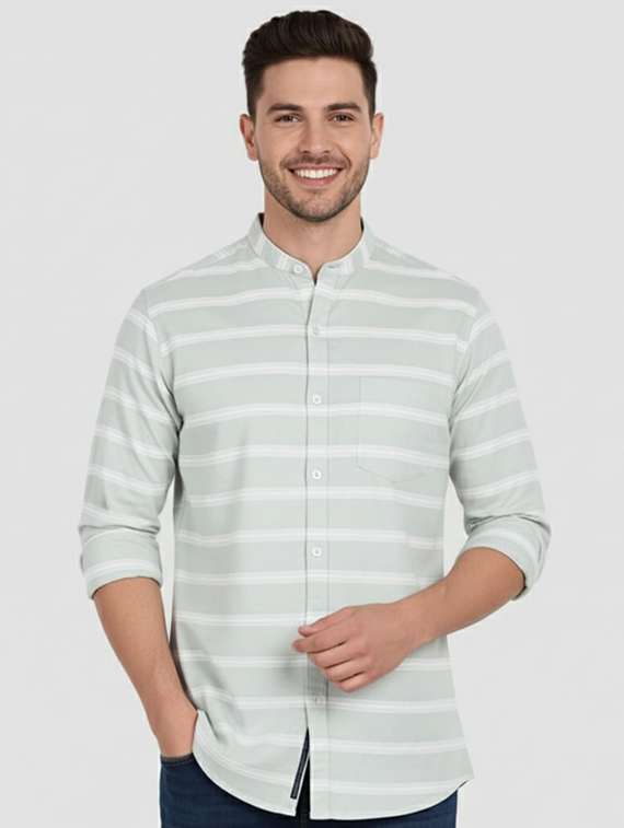 men striped long sleeve regular fit casual shirt - 22324722 -  Standard Image - 1