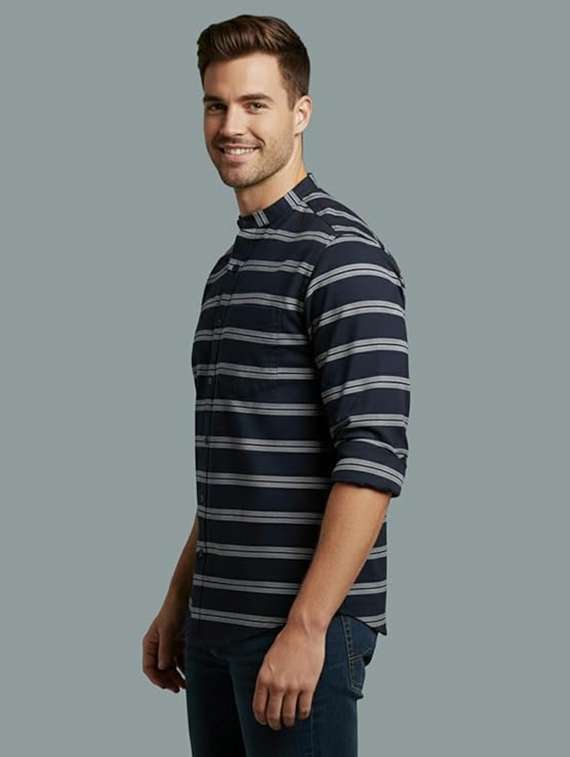 men striped long sleeve regular fit casual shirt - 22324723 -  Standard Image - 1