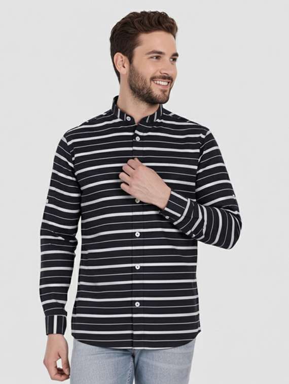 men striped long sleeve regular fit casual shirt - 22324725 -  Standard Image - 1