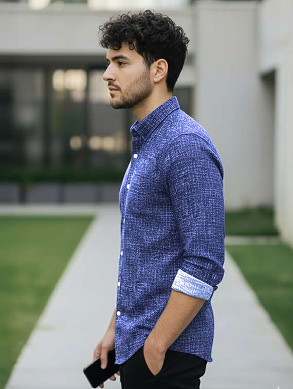 men printed long sleeve regular fit casual shirt - 22324729 -  Standard Image - 1
