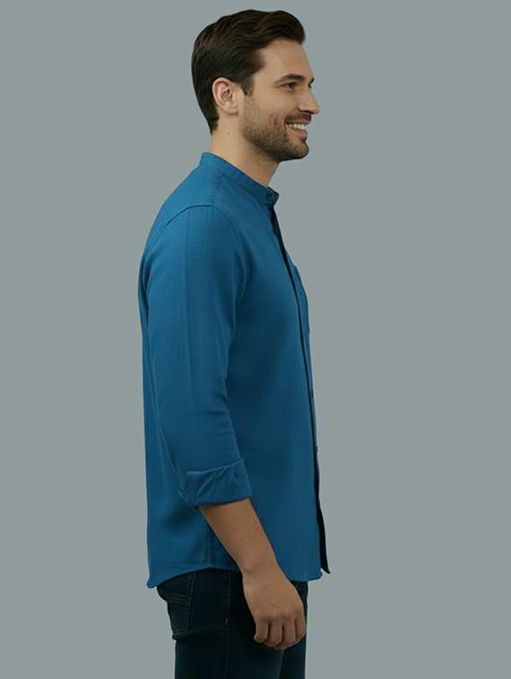 men solid long sleeve regular fit casual shirt - 22324875 -  Standard Image - 1