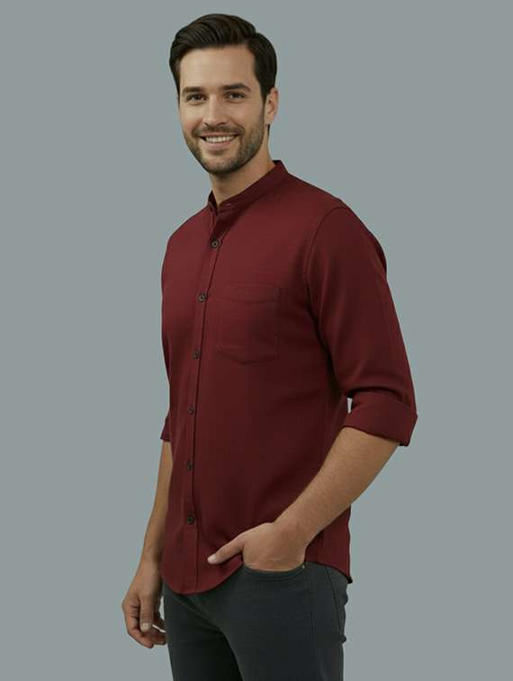 Men Solid Long Sleeve Regular Fit Casual Shirt - 22324876 -  Standard Image - 1