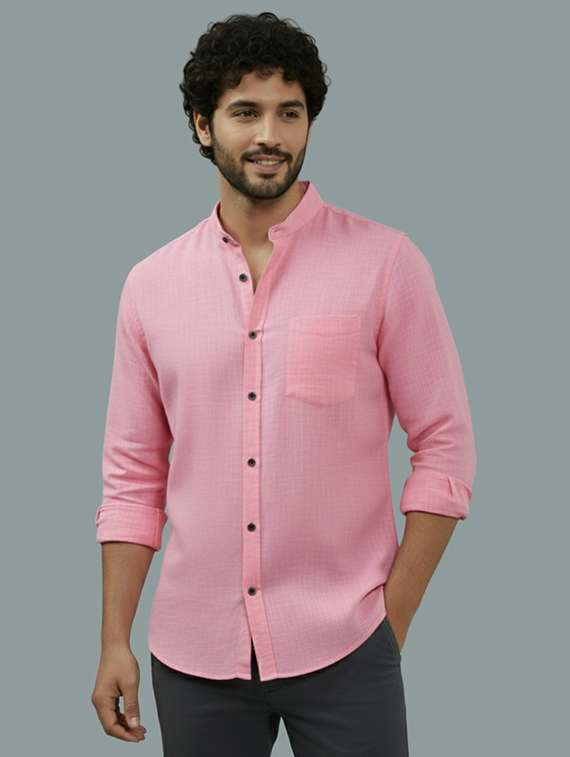 men solid long sleeve regular fit casual shirt