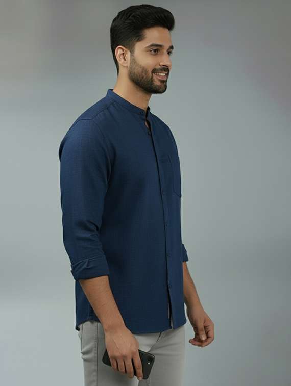 men solid long sleeve regular fit casual shirt - 22324956 -  Standard Image - 1