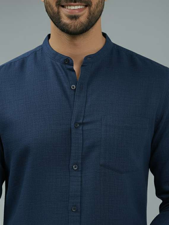 men solid long sleeve regular fit casual shirt - 22324956 -  Standard Image - 4