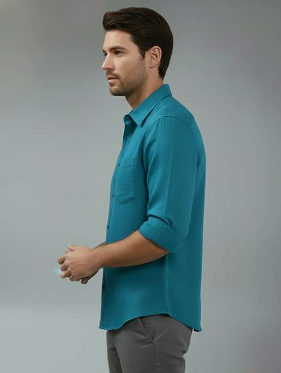 men solid long sleeve regular fit casual shirt - 22324968 -  Standard Image - 1