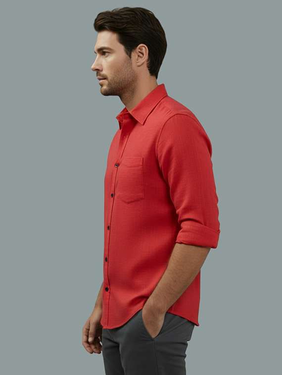 men solid long sleeve regular fit casual shirt - 22324972 -  Standard Image - 1