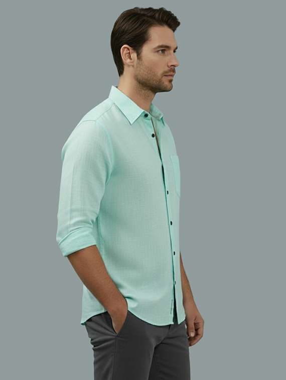 Men Solid Long Sleeve Regular Fit Casual Shirt - 22324973 -  Standard Image - 1