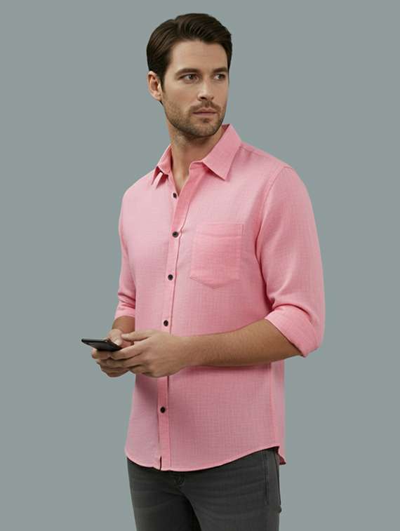 men solid long sleeve regular fit casual shirt - 22324975 -  Standard Image - 1