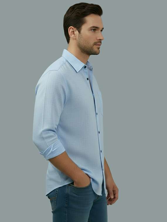 men solid long sleeve regular fit casual shirt - 22324989 -  Standard Image - 1