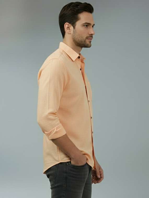 men solid long sleeve regular fit casual shirt - 22324996 -  Standard Image - 1