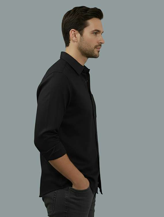 men solid long sleeve regular fit casual shirt - 22325004 -  Standard Image - 1