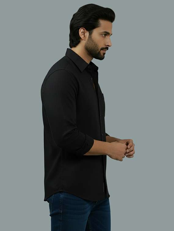 men solid long sleeve regular fit casual shirt - 22325024 -  Standard Image - 1