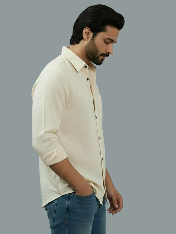 men solid long sleeve regular fit casual shirt - 22325025 -  Standard Image - 1