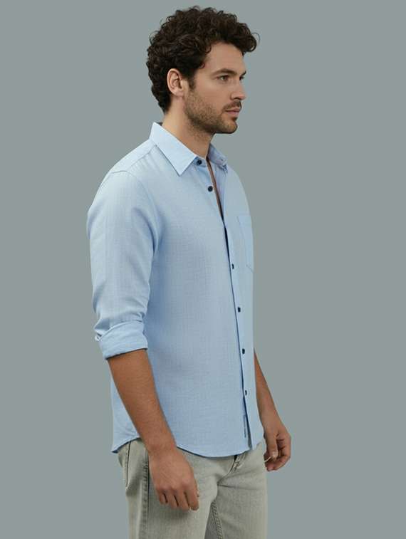 Men Solid Long Sleeve Regular Fit Casual Shirt - 22325029 -  Standard Image - 1