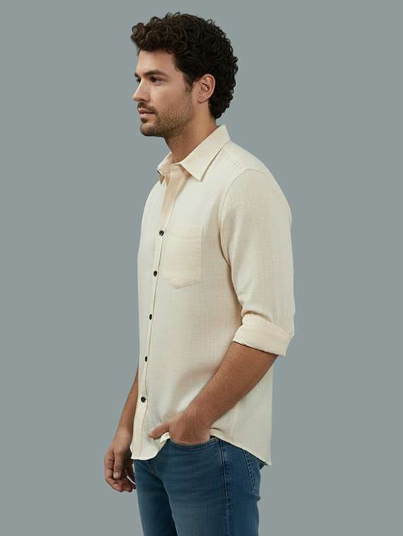 men solid long sleeve regular fit casual shirt - 22325045 -  Standard Image - 1