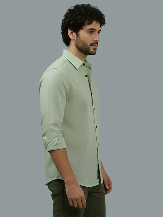 men solid long sleeve regular fit casual shirt - 22325060 -  Standard Image - 1