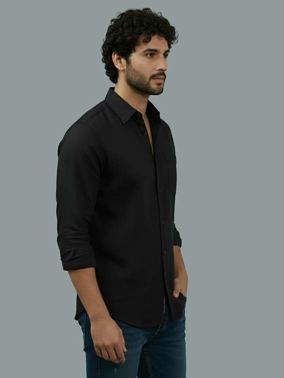 Men Solid Long Sleeve Regular Fit Casual Shirt - 22325064 -  Standard Image - 1
