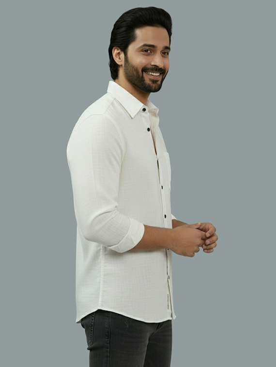 men solid long sleeve regular fit casual shirt - 22325067 -  Standard Image - 1