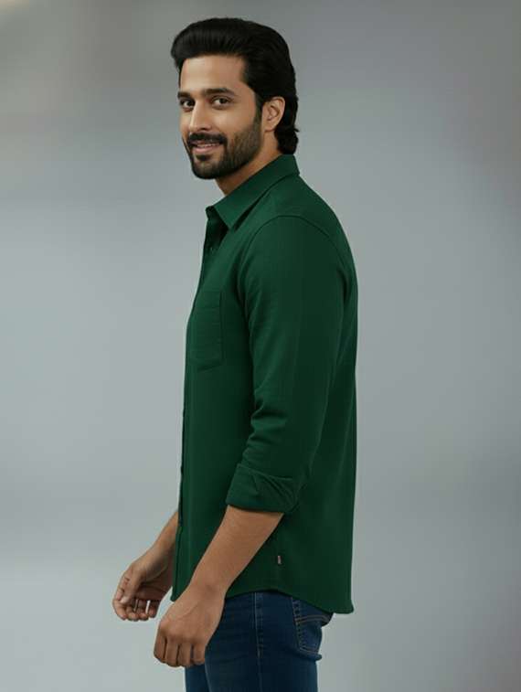 men solid long sleeve regular fit casual shirt - 22325082 -  Standard Image - 1