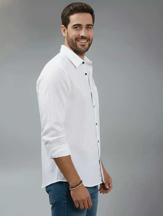 men solid long sleeve regular fit casual shirt - 22325087 -  Standard Image - 1