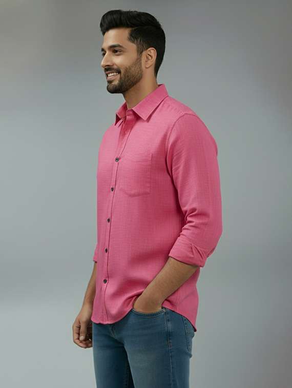 Men Solid Long Sleeve Regular Fit Casual Shirt - 22325112 -  Standard Image - 1