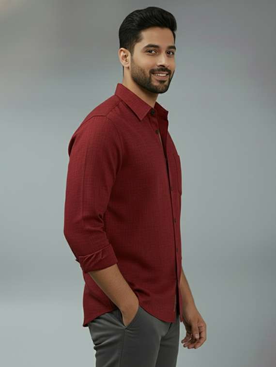 Men Solid Long Sleeve Regular Fit Casual Shirt - 22325116 -  Standard Image - 1