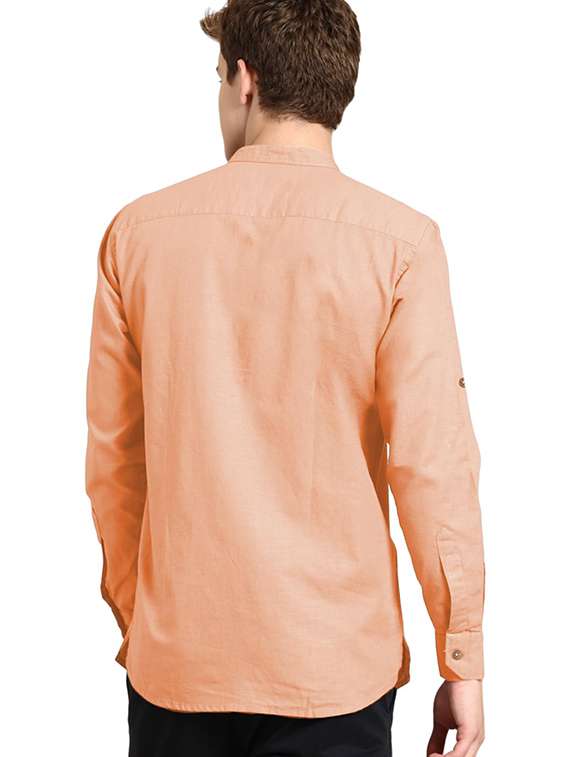 men solid mandarin neck short kurta - 22325307 -  Standard Image - 1