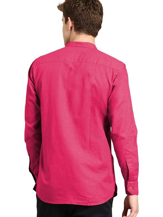 men solid mandarin neck short kurta - 22325309 -  Standard Image - 1