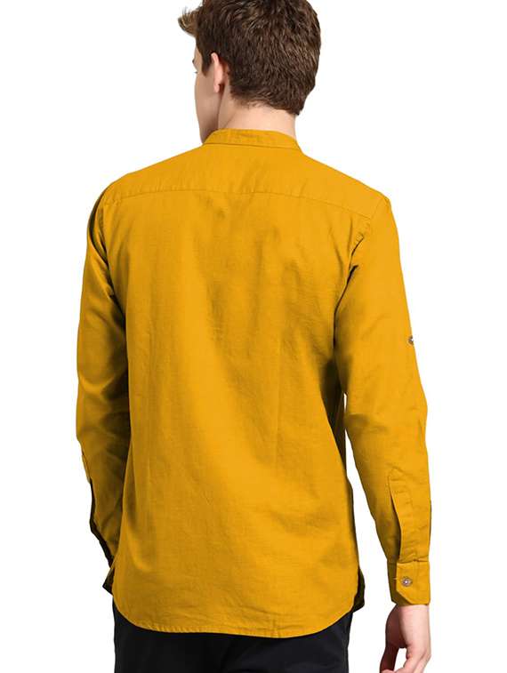 men solid mandarin neck short kurta - 22325317 -  Standard Image - 1