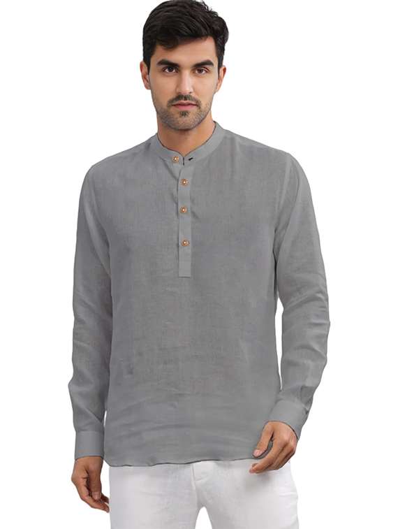 Men Pack Of 2 Solid Mandarin Neck Short Kurta - 22325613 -  Standard Image - 1
