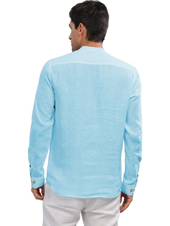 Men Pack Of 2 Solid Mandarin Neck Short Kurta - 22325623 -  Standard Image - 4