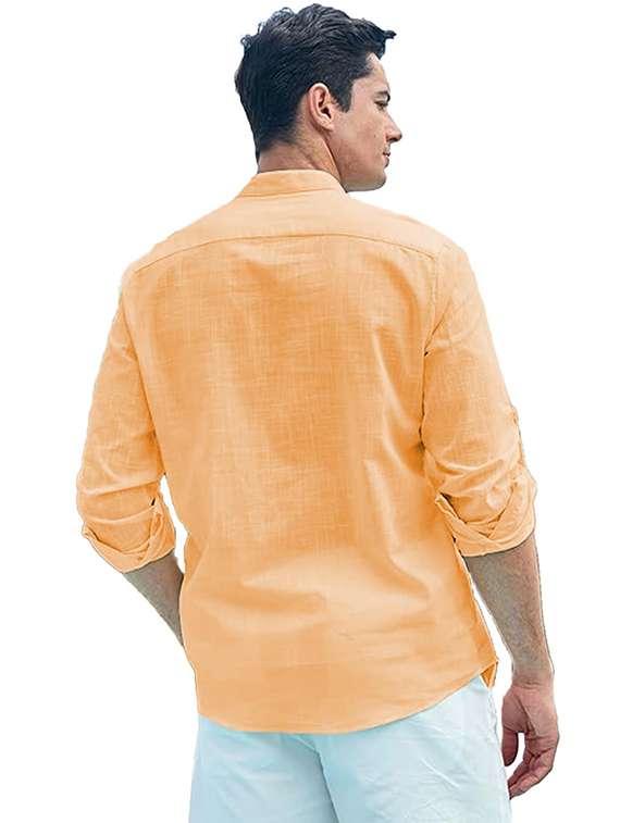 men solid mandarin neck short kurta - 22325666 -  Standard Image - 1