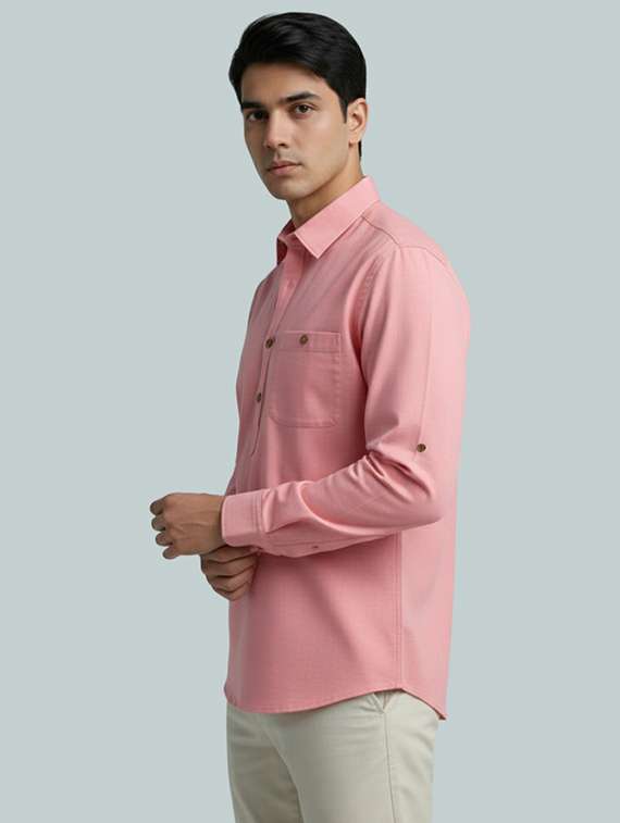 men solid long sleeve short kurta - 22326173 -  Standard Image - 1