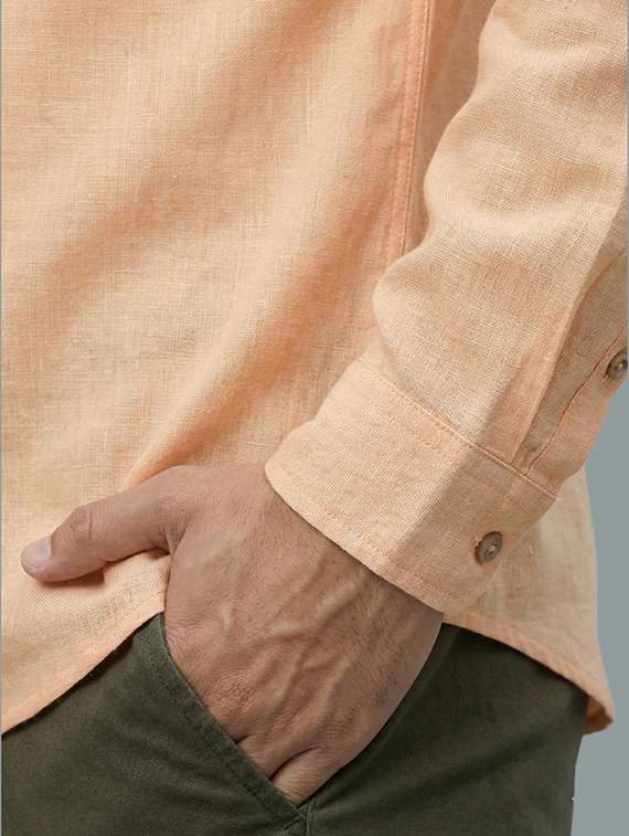 men solid mandarin neck short kurta - 22326446 -  Standard Image - 4