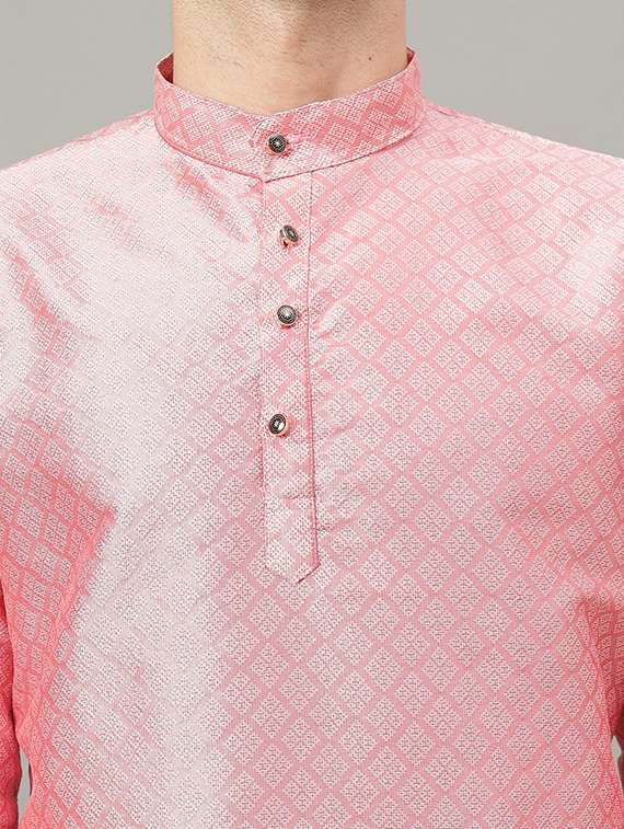 men self design mandarin neck long kurta - 22326515 -  Standard Image - 4