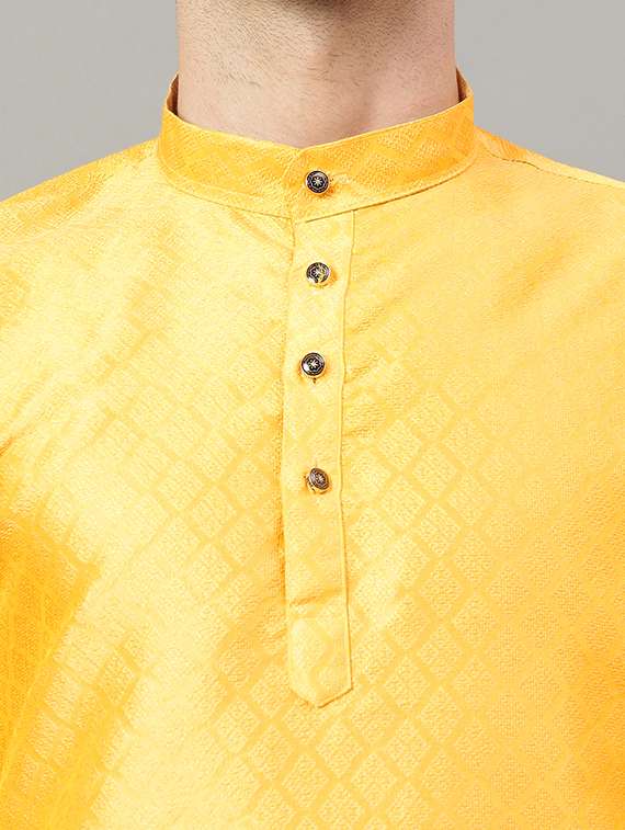 men self design mandarin neck long kurta - 22326517 -  Standard Image - 4