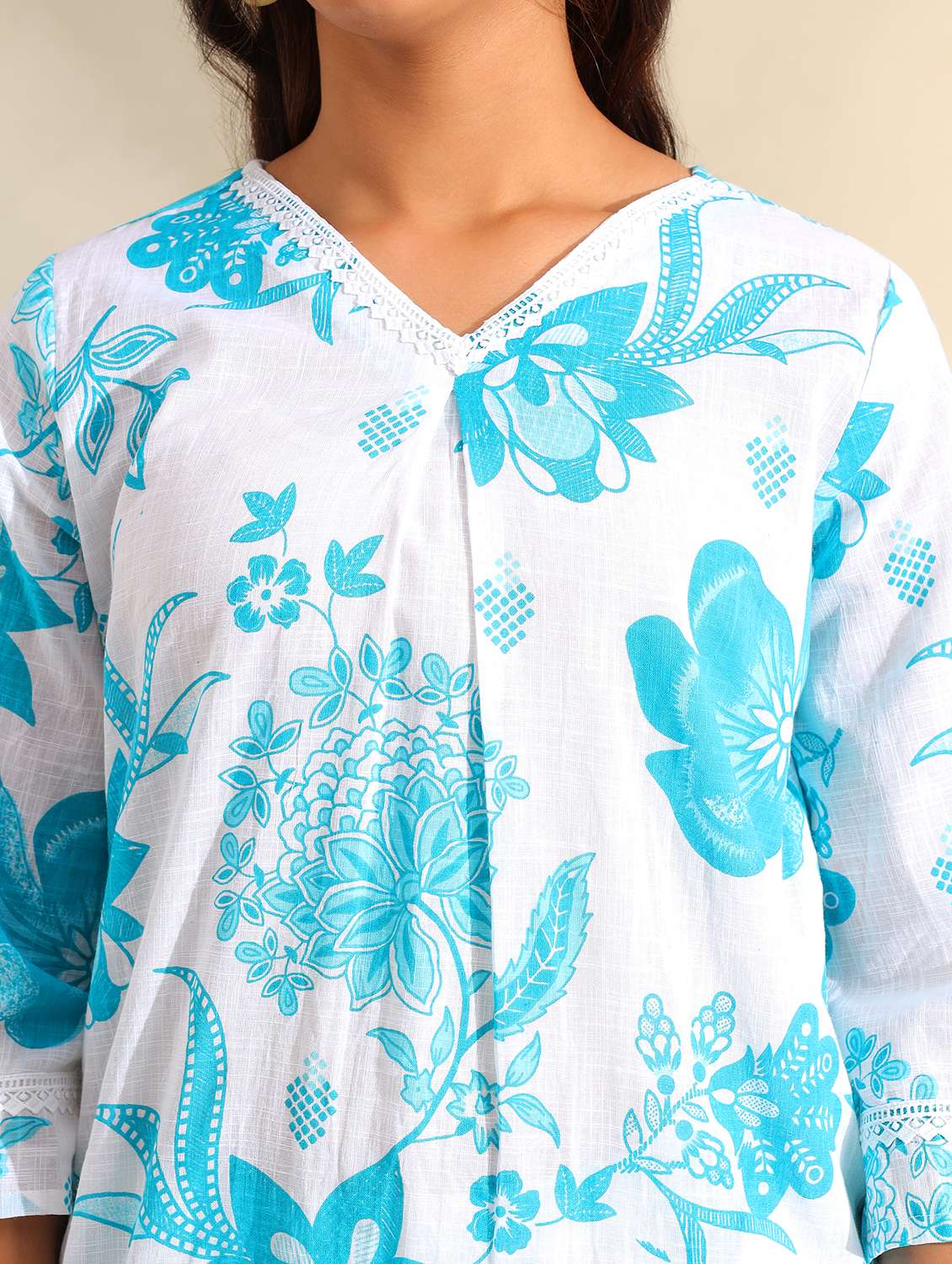 women floral three quarter sleeve ethnic co-ord set - 22326597 -  Standard Image - 4