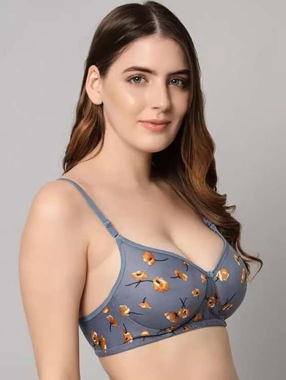 women pack of 3 printed non wired bra - 22326679 -  Standard Image - 1