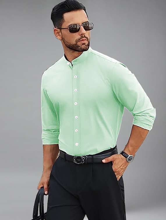 men solid long sleeve regular fit casual shirt - 22326804 -  Standard Image - 1
