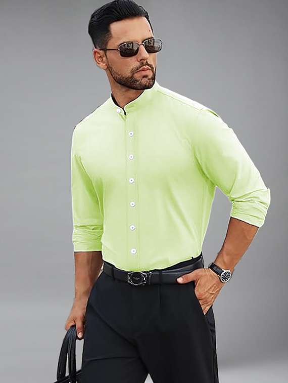 men solid long sleeve regular fit casual shirt - 22326815 -  Standard Image - 1