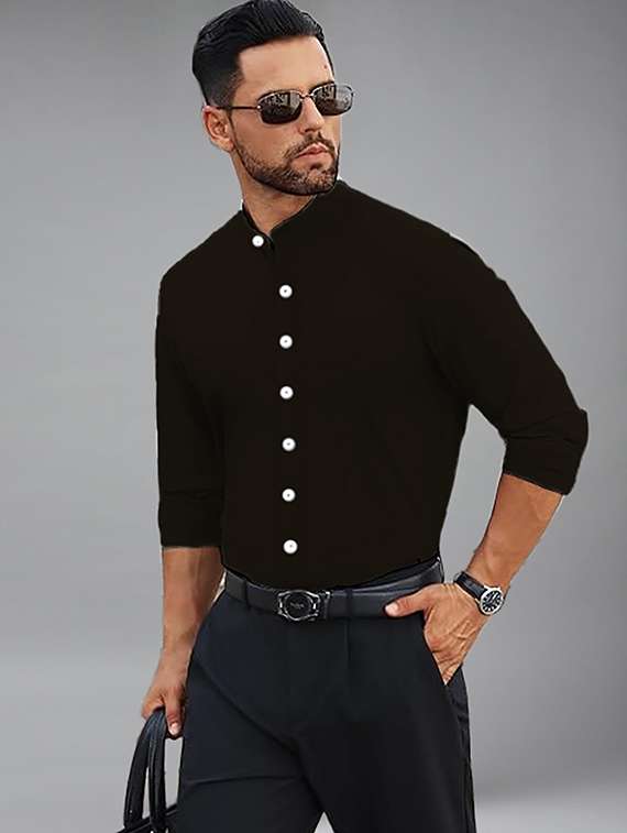 men solid long sleeve regular fit casual shirt - 22326816 -  Standard Image - 1