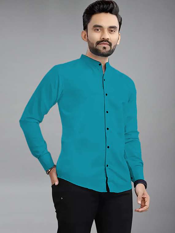 men solid long sleeve regular fit casual shirt - 22326840 -  Standard Image - 1