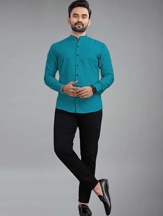 men solid long sleeve regular fit casual shirt - 22326840 -  Standard Image - 4