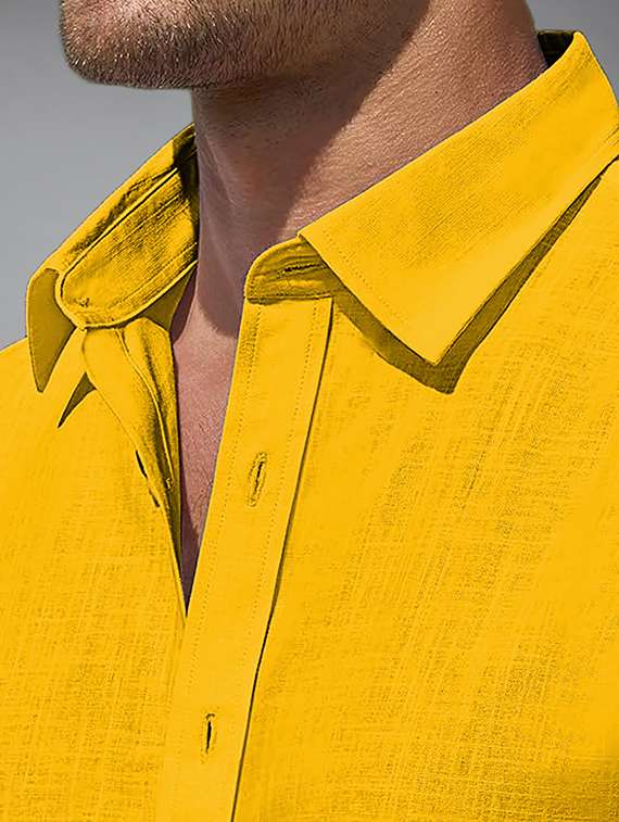 men solid short sleeve regular fit casual shirt - 22326878 -  Standard Image - 4