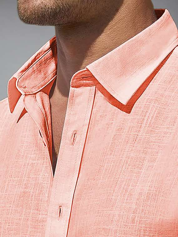 men solid short sleeve regular fit casual shirt - 22326886 -  Standard Image - 4