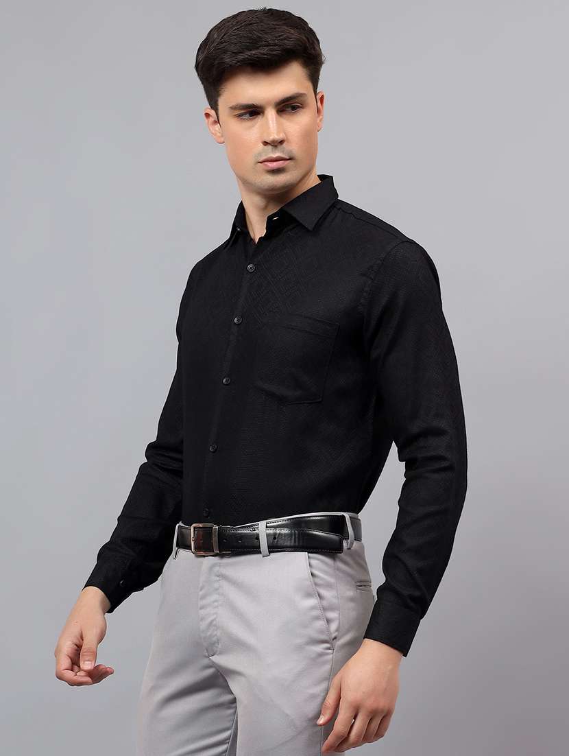 men self design long sleeve regular fit formal shirt - 22326918 -  Standard Image - 1
