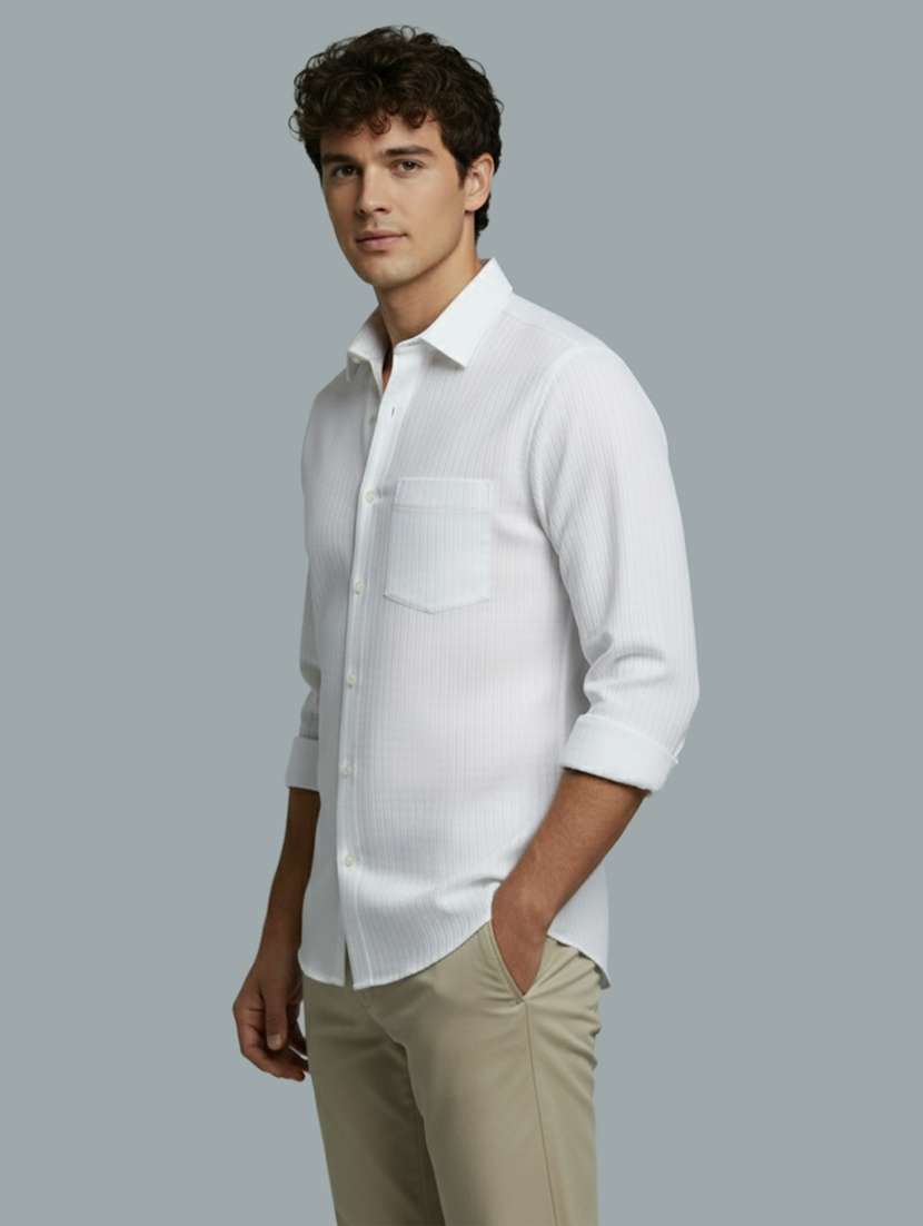 men striped long sleeve regular fit casual shirt - 22326947 -  Standard Image - 1