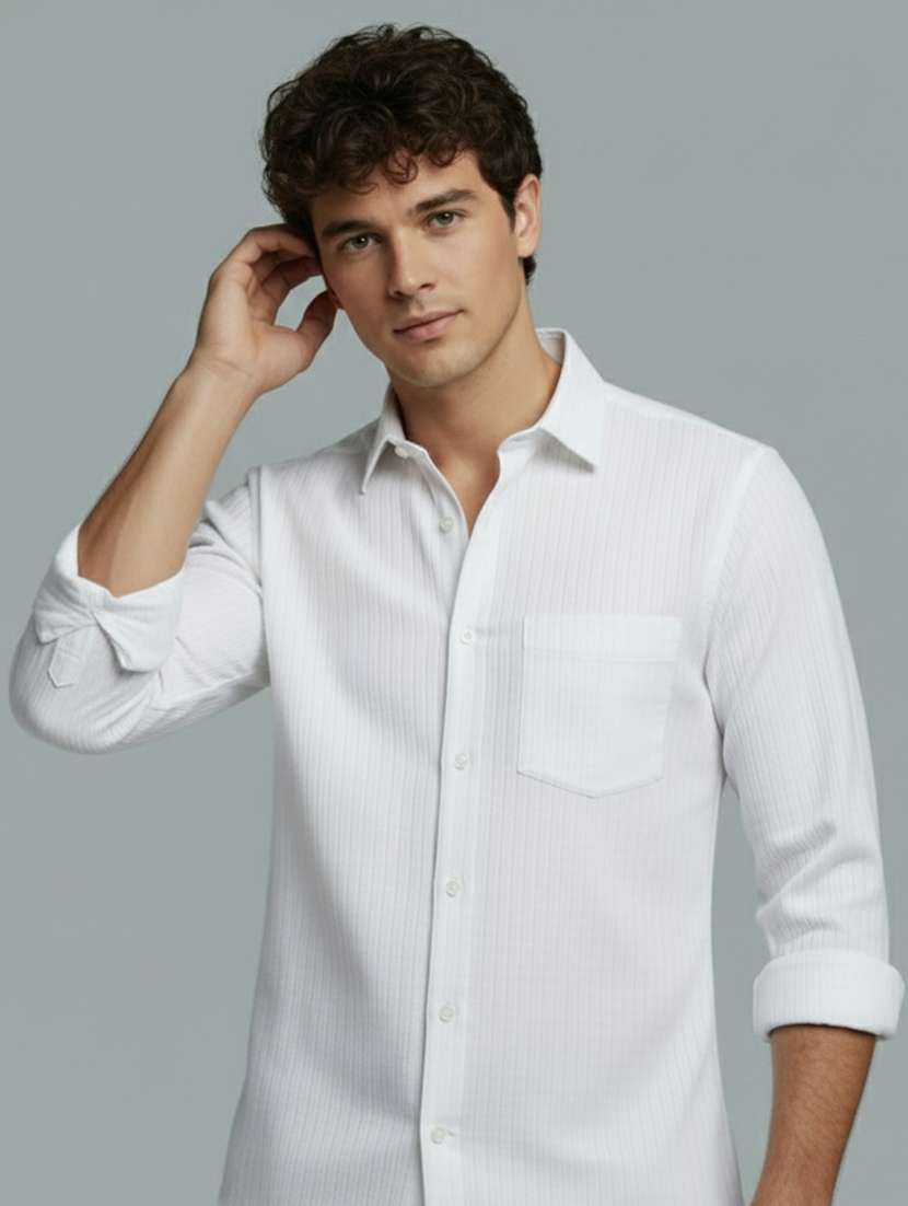 men striped long sleeve regular fit casual shirt - 22326947 -  Standard Image - 4