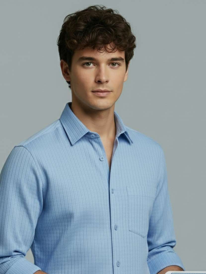 men striped long sleeve regular fit casual shirt - 22326949 -  Standard Image - 4